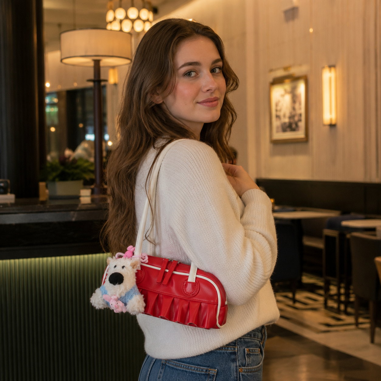 Mavelle Ruffle Shoulder Bag for Women | Asverra