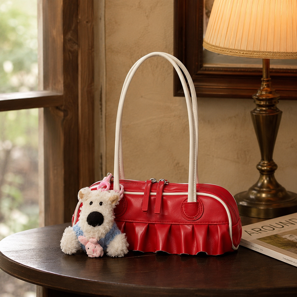 Mavelle Ruffle Shoulder Bag for Women | Asverra