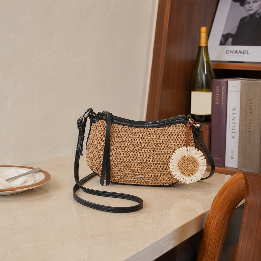 Solene Woven Shoulder Bag for Women | Asverra