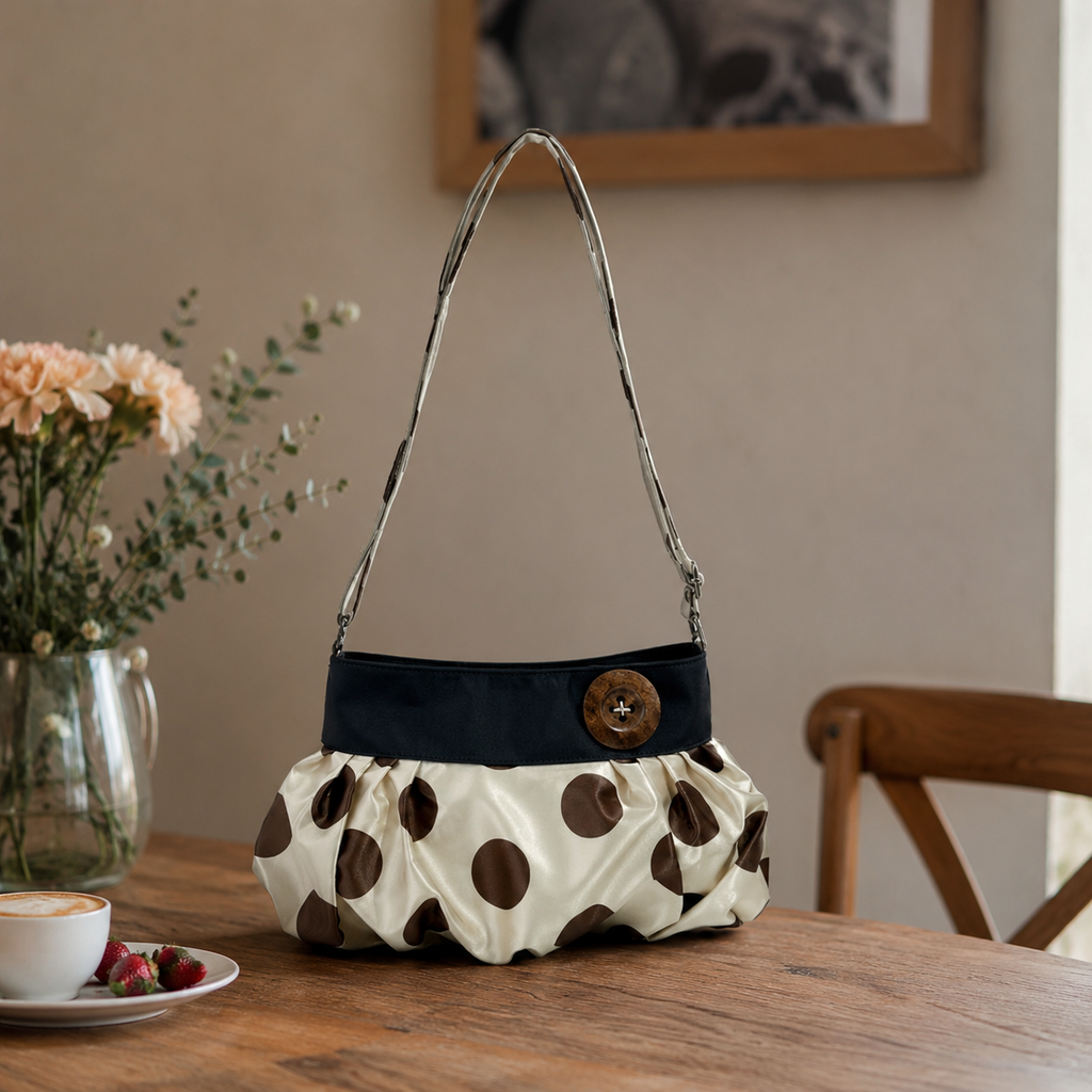 Elara Polka Dot Cloud Shoulder Bag for Women | Asverra