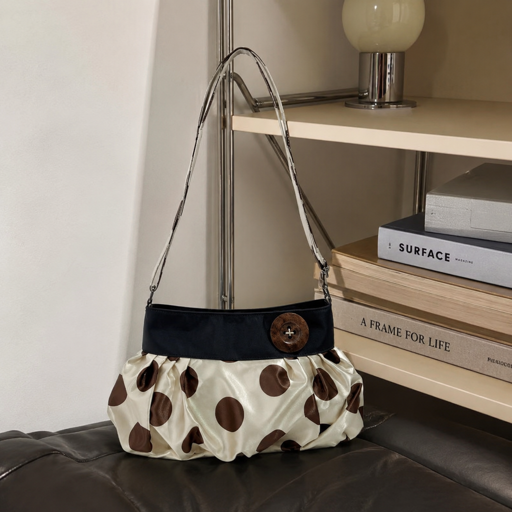 Elara Polka Dot Cloud Shoulder Bag for Women | Asverra