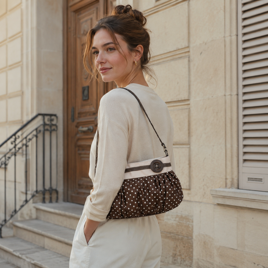 Elara Polka Dot Cloud Shoulder Bag for Women | Asverra