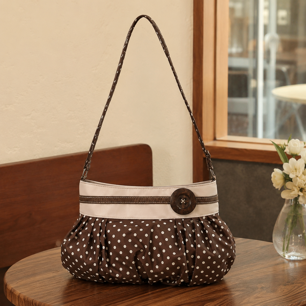 Elara Polka Dot Cloud Shoulder Bag for Women | Asverra