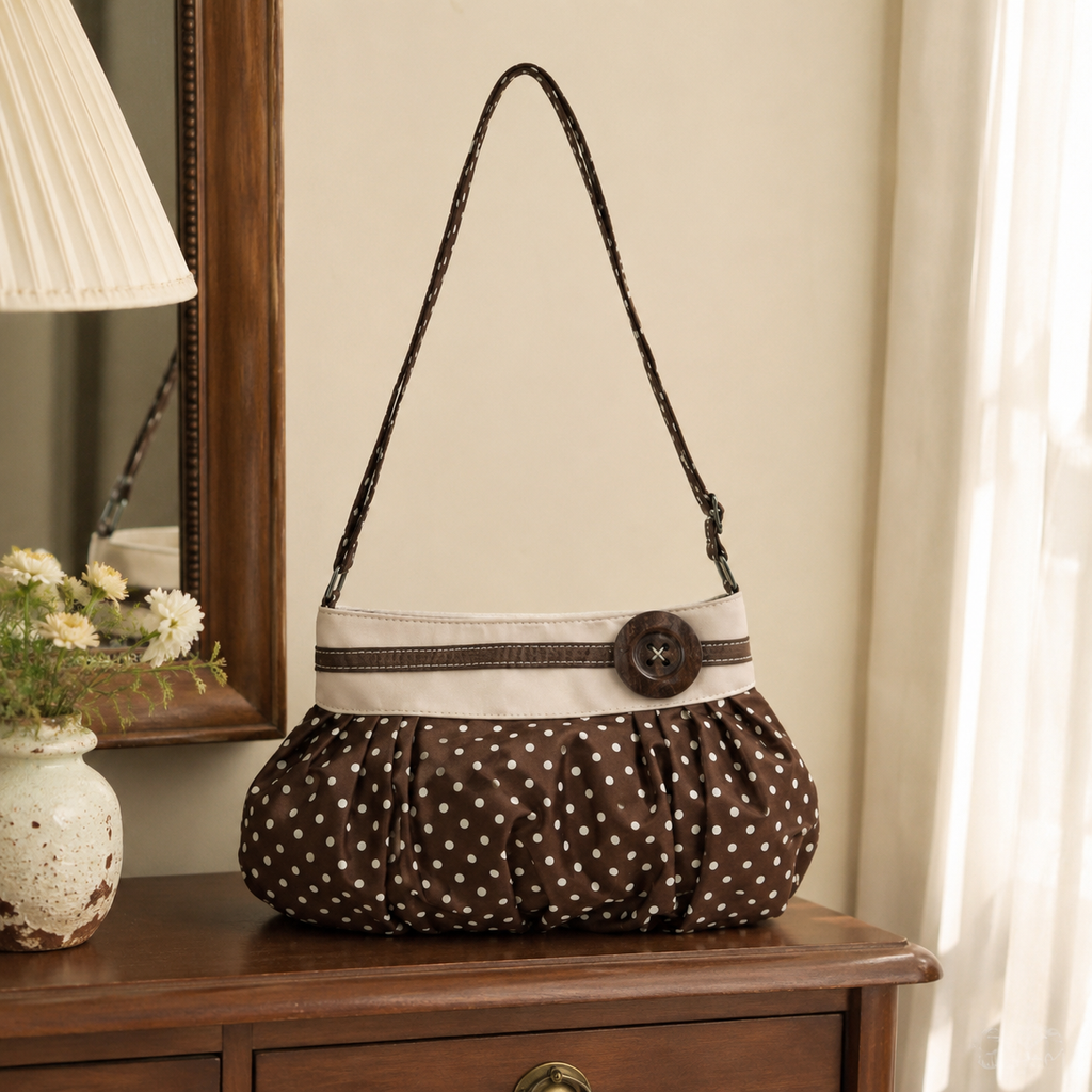 Elara Polka Dot Cloud Shoulder Bag for Women | Asverra