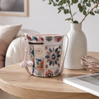 Mosaira Embroidered Bucket Bag for Women | Asverra