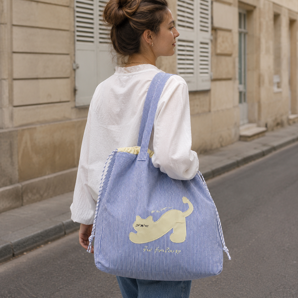 Zephyra Cat Patch Tote Bag for Women | Asverra
