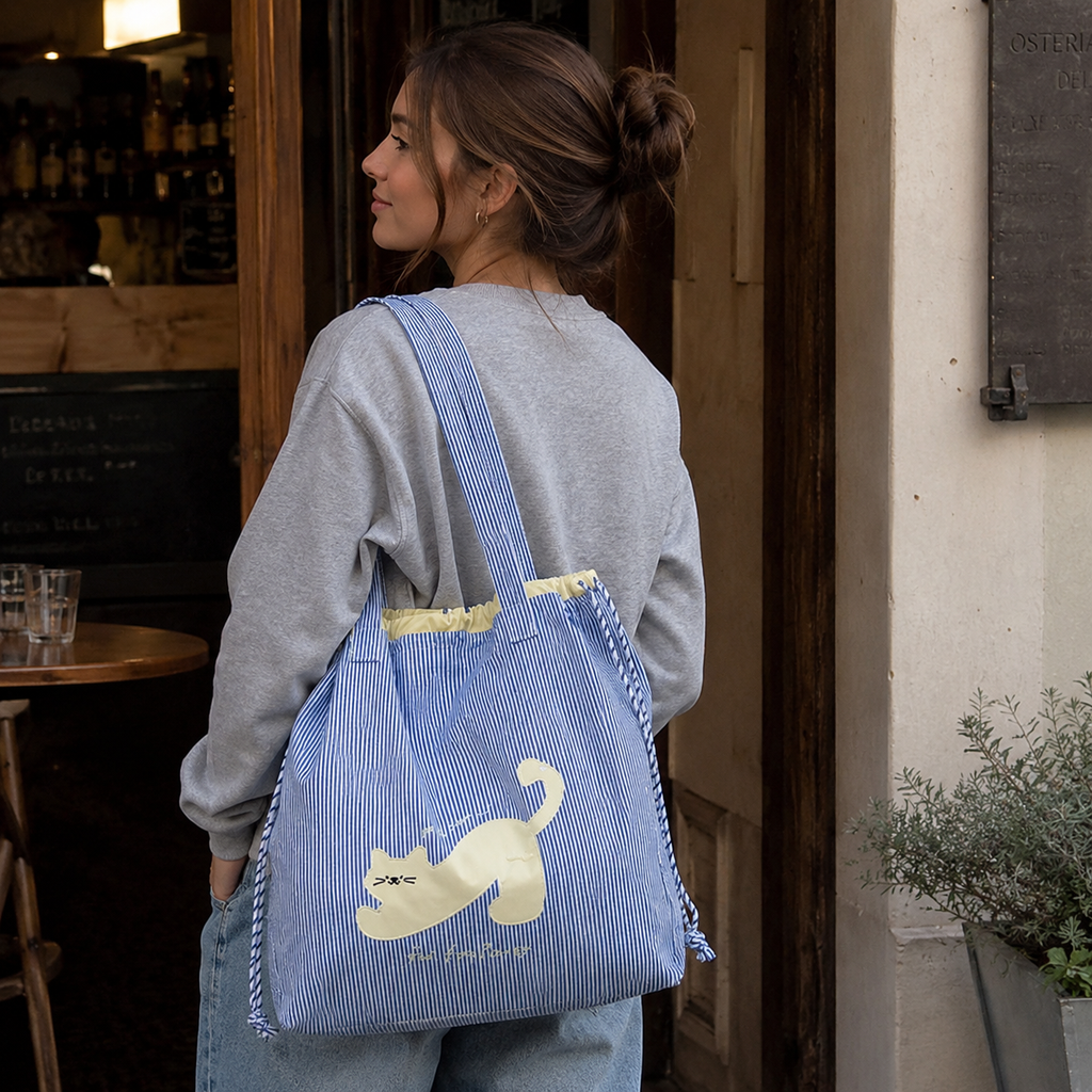 Zephyra Cat Patch Tote Bag for Women | Asverra