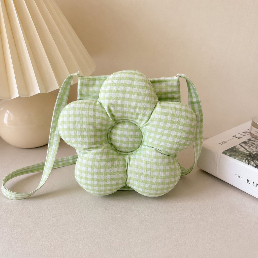 Solenne Gingham Flower Mini Shoulder Bag for Women | Asverra