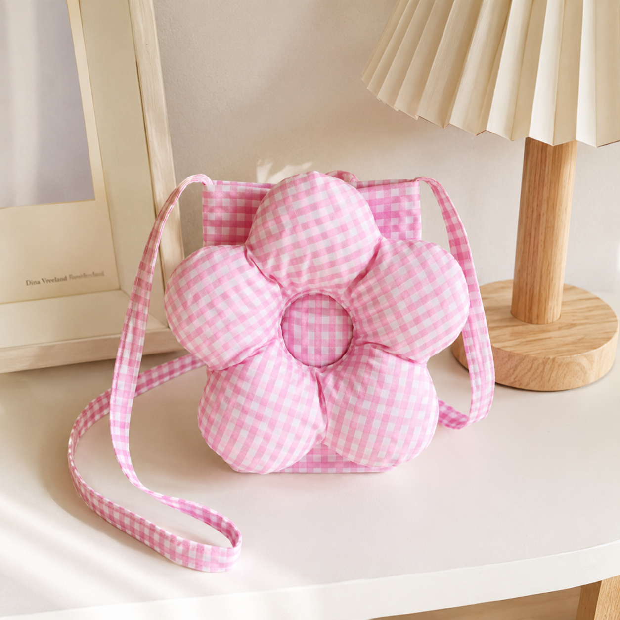 Solenne Gingham Flower Mini Shoulder Bag for Women | Asverra