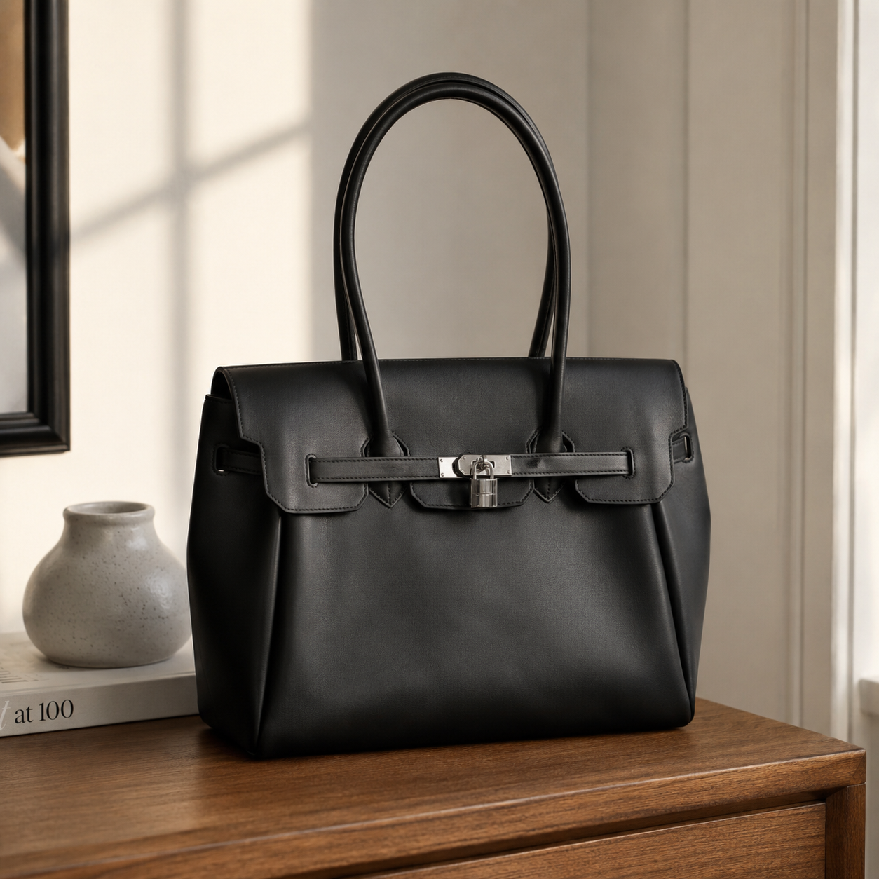 Petalune Lock Tote Bag for Women | Asverra