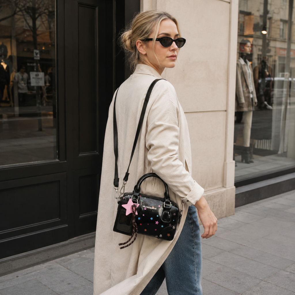 Sidera Star Print Mini Handbag for Women | Asverra
