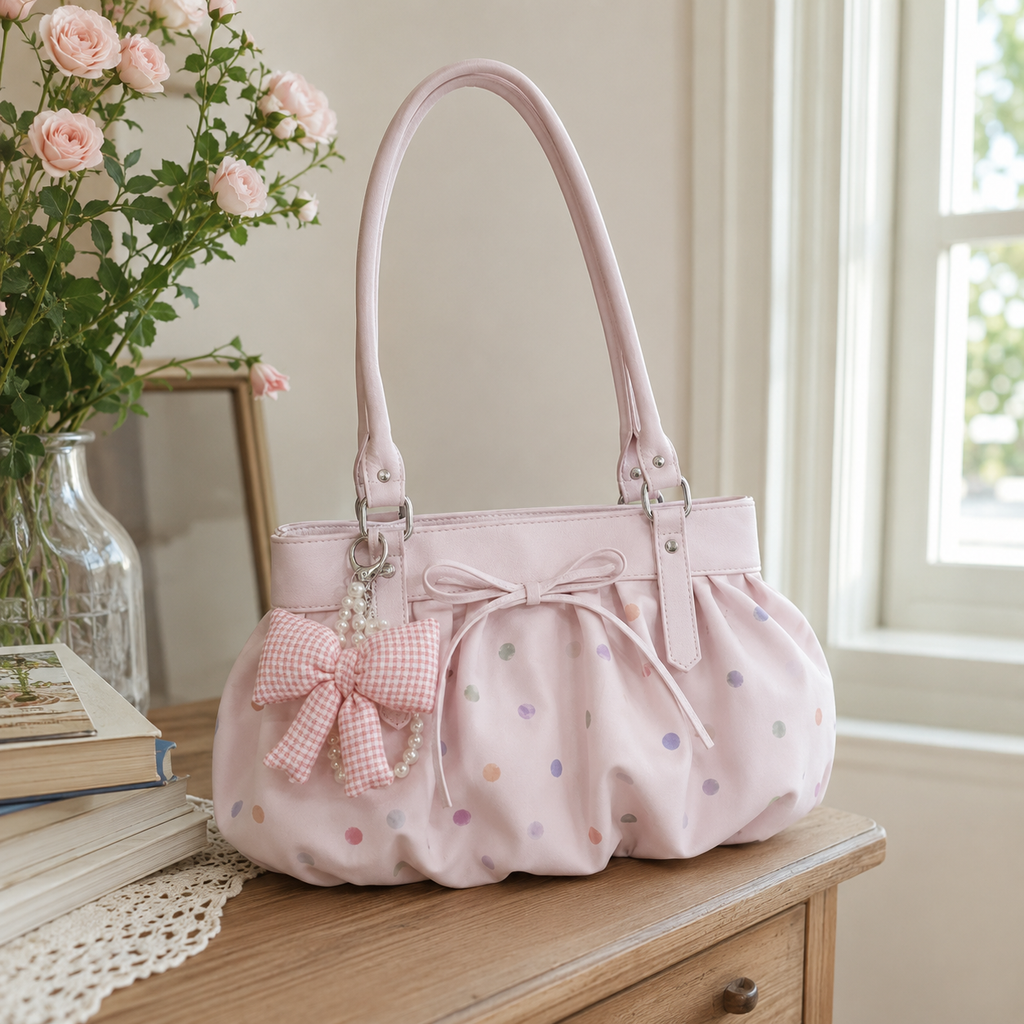 Caspina Polka Dot Shoulder Bag