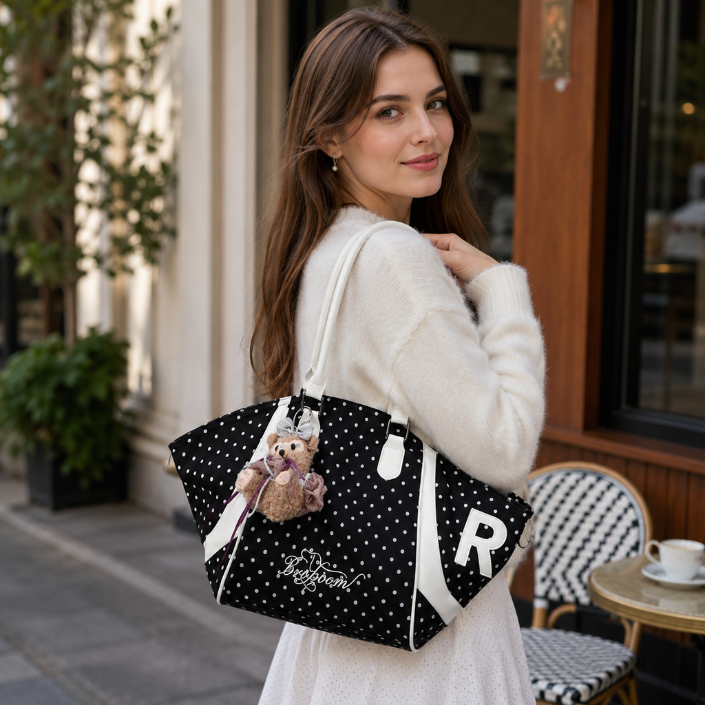 Taffira Polka Dot Tote Bag for Women | Asverra