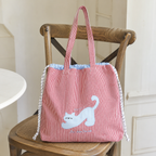 Zephyra Cat Patch Tote Bag