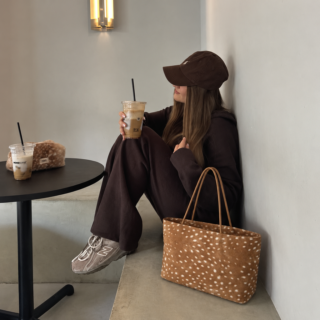 Daimée Suede-Look Shoulder Bag - Classic - coffee break