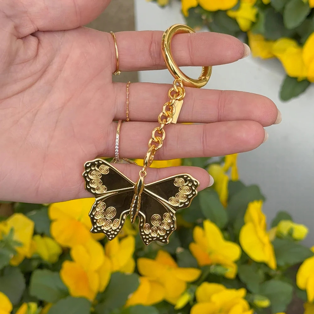 Asverra Golden Butterfly Bag Charm
