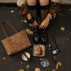 Daimée Suede-Look Shoulder Bag - Classic - autumn street style with coffee