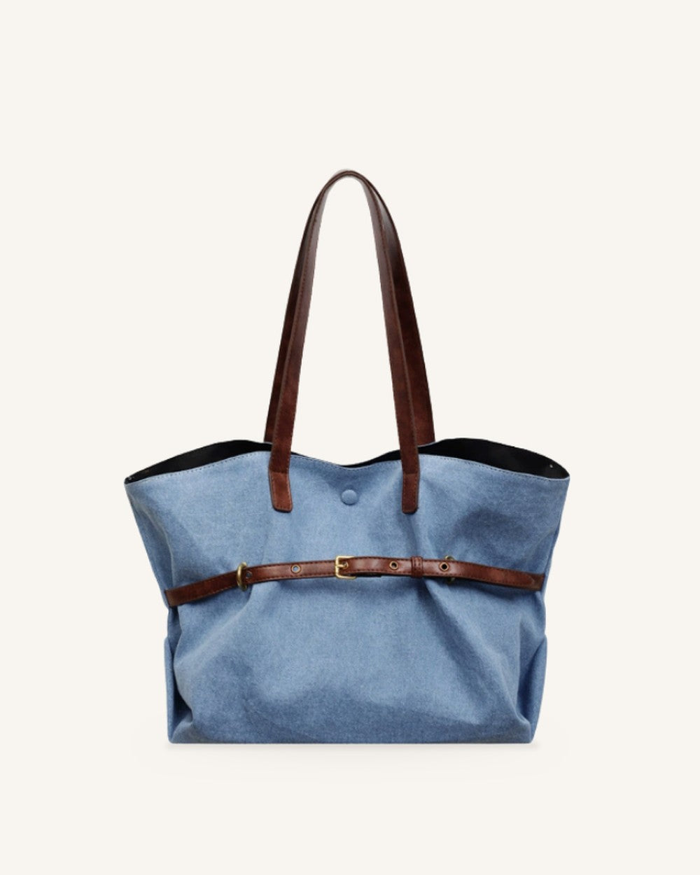 Azzira Belted Denim Tote Bag Main image