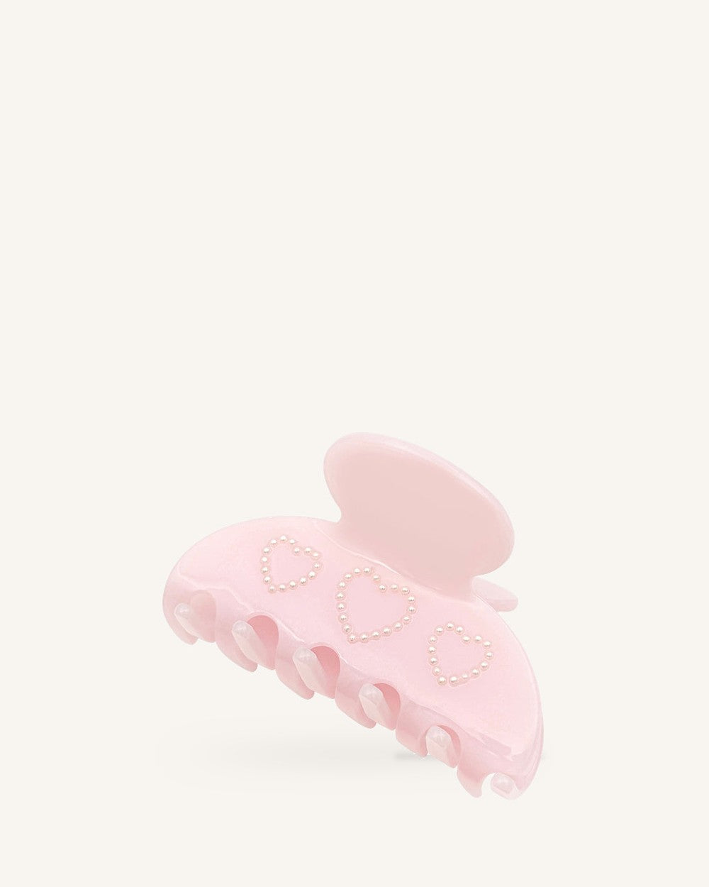 Nacrine Pearl Heart Hair Claw Clip - Pink الصورة الرئيسية