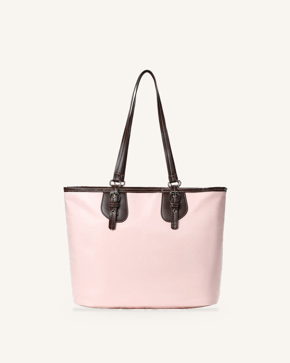 Confetta Buckle Strap Nylon Tote Bag - Baby Pink Hauptbild