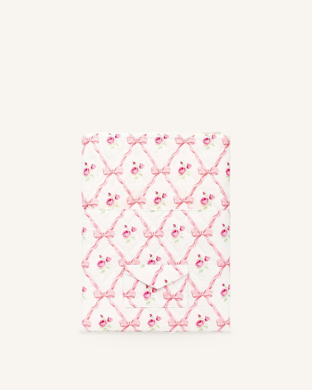 Églantine Rose Print Laptop Sleeve - Pink Floral الصورة الرئيسية