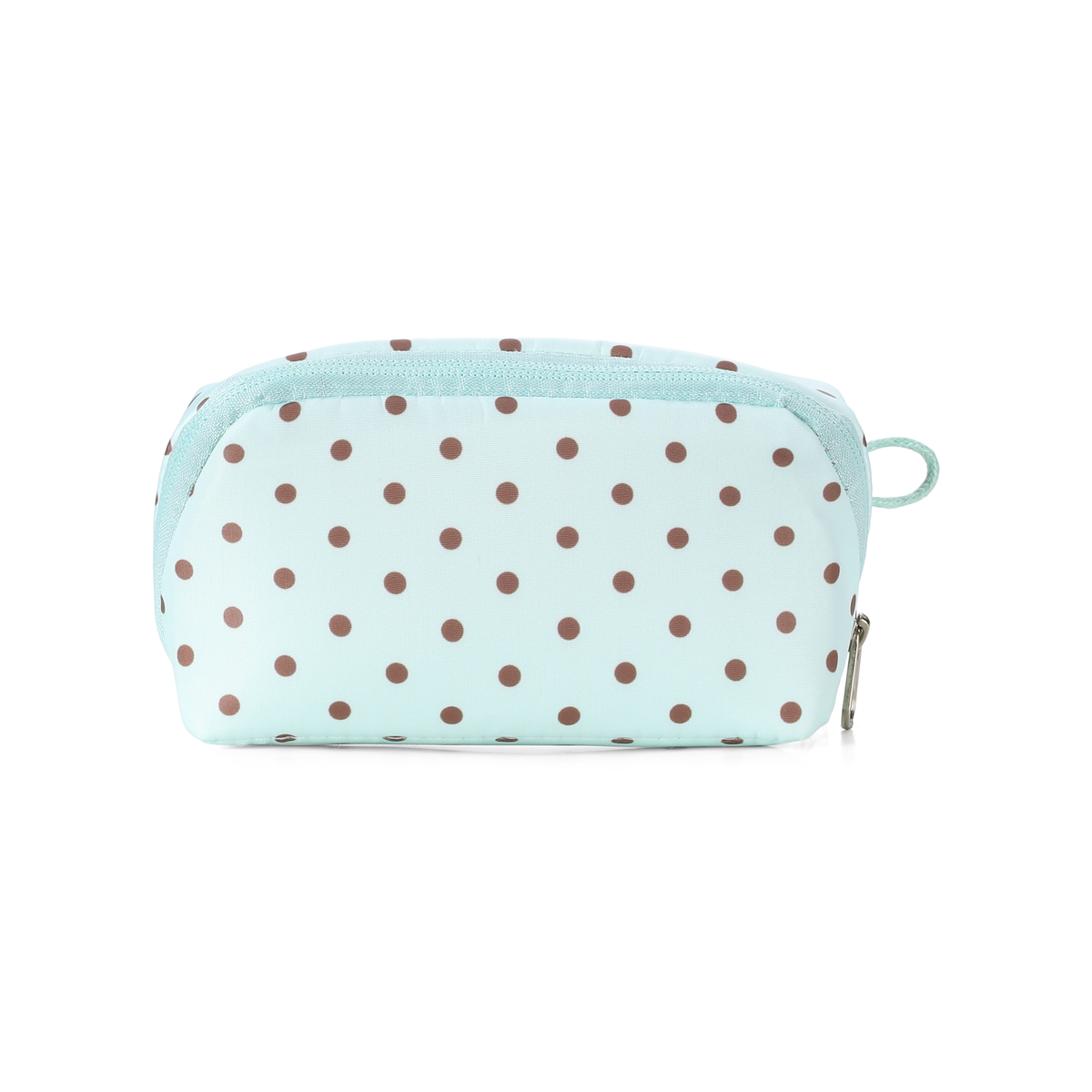 Baciella Two-Compartment Makeup Pouch - front view in Mint Green Main image