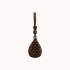 Briochelle Polka Dot Croissant Shoulder Bag - Chocolate Brown - side view