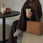 Daimée Suede-Look Shoulder Bag - Khaki - café close-up
