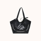 Clovara Glossy Tote Bag - Black - front view