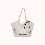 Clovara Glossy Tote Bag - White - front view