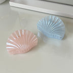 Conchelle Glossy Shell Hair Claw Clip - Pink and Blue side by side