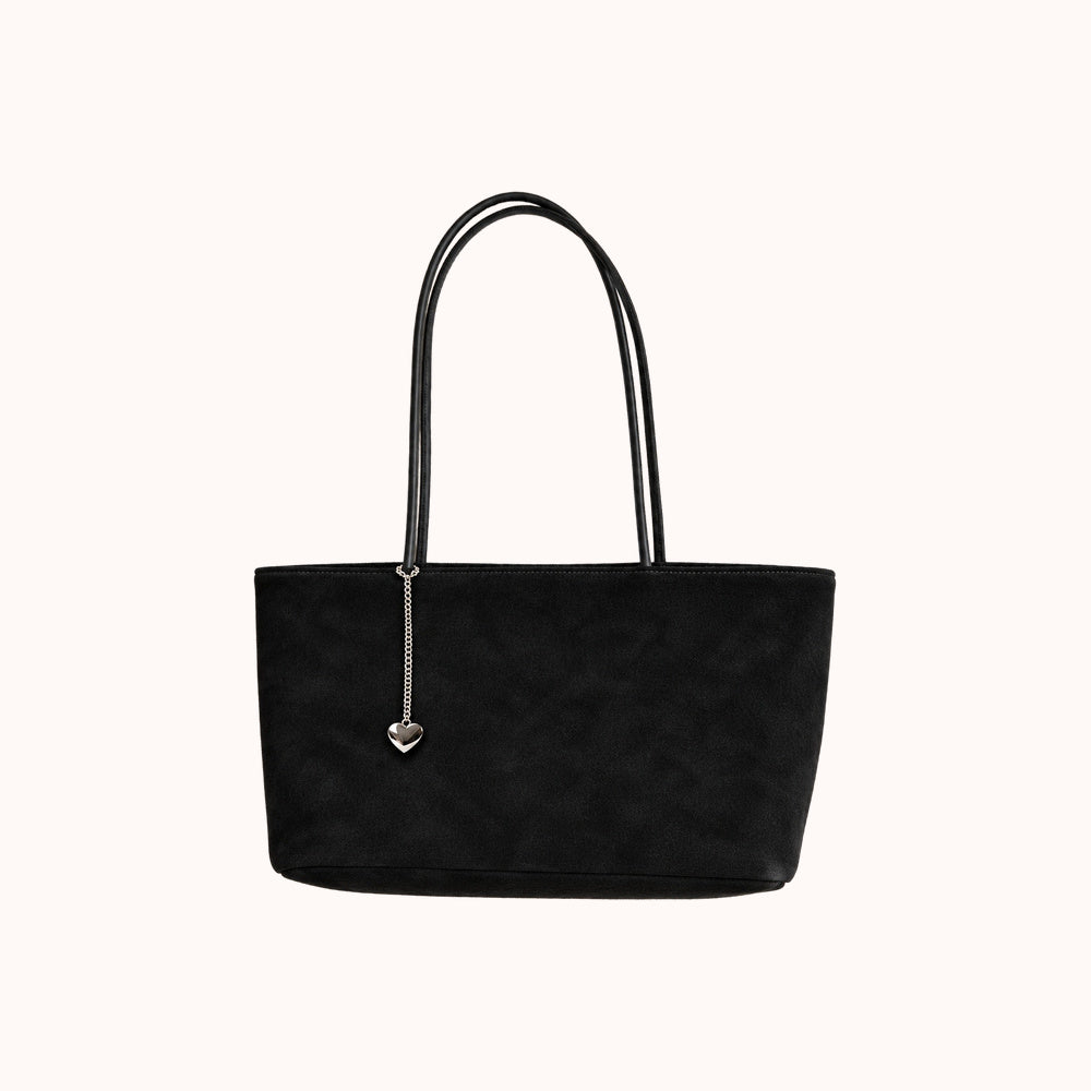 Daimée Suede-Look Shoulder Bag - Black