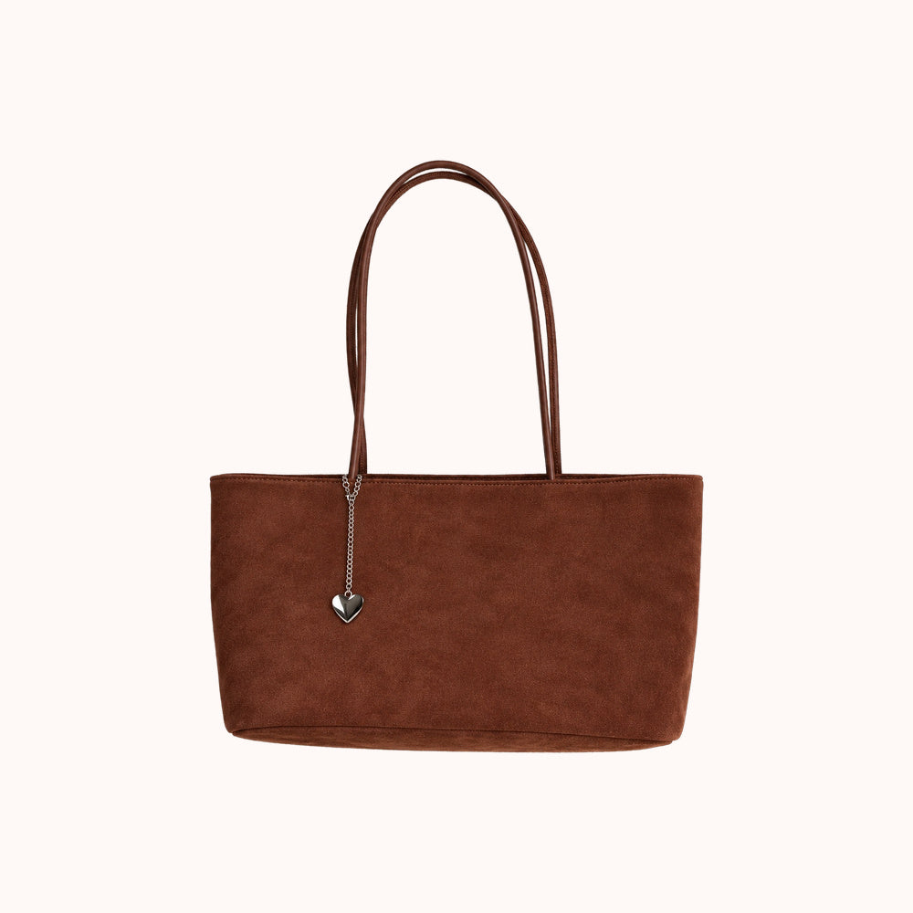 Daimée Suede-Look Shoulder Bag - Brown