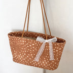 Daimée Suede-Look Shoulder Bag - Classic - hanging on a door handle