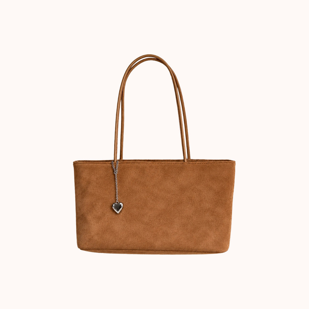 Daimée Suede-Look Shoulder Bag - Khaki