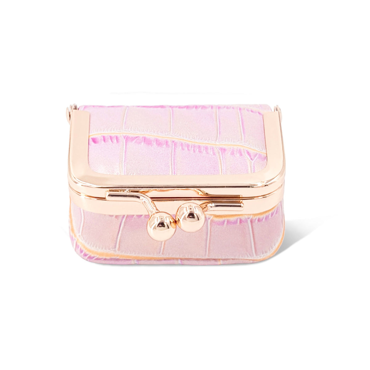 Écrinette Kiss-Lock Jewelry Case - front view in Blush Mauve