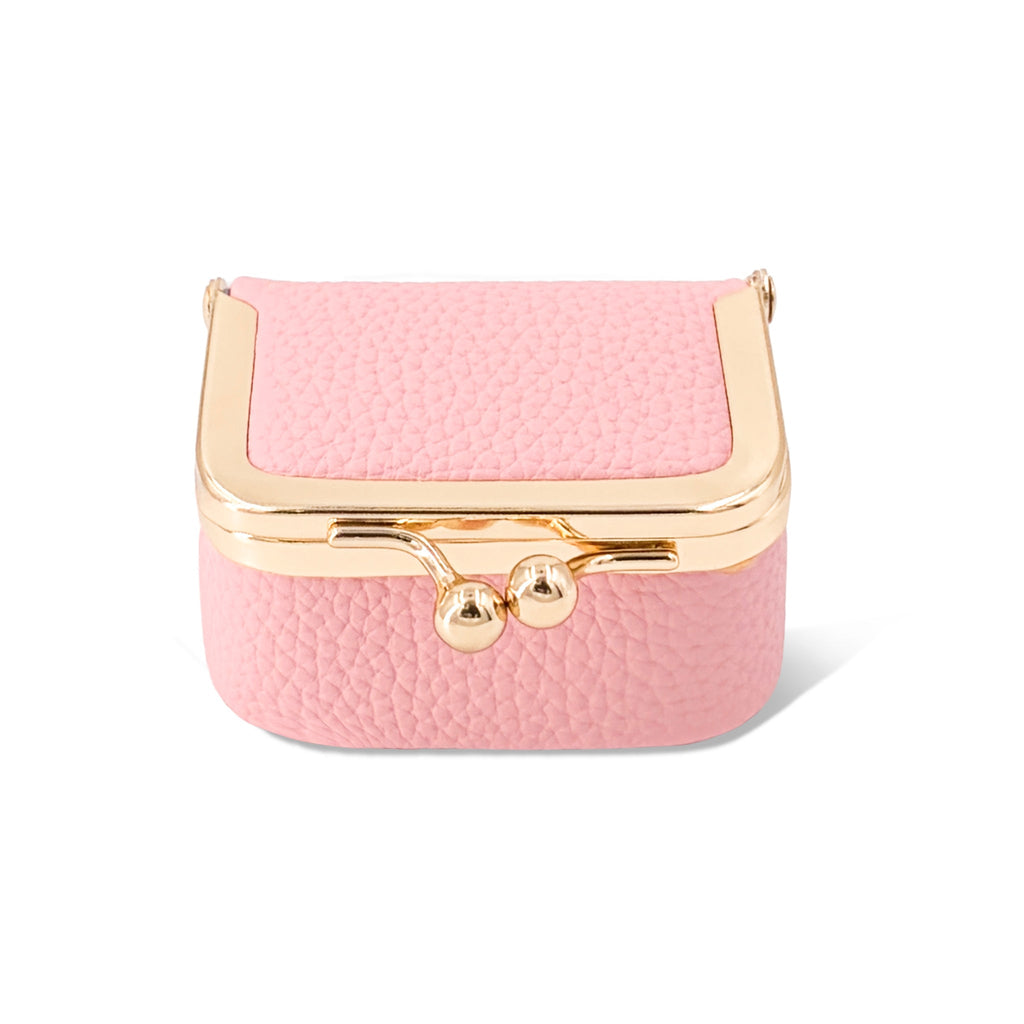Écrinette Kiss-Lock Jewelry Case - front view in Powder Pink