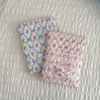 Églantine Rose Print Laptop Sleeve - Pink Floral and Blue Floral together