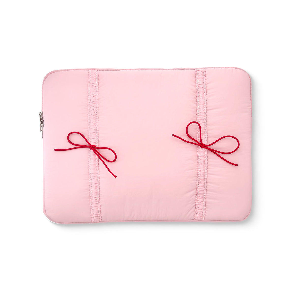 Nastrina Double Bow Laptop Sleeve - front view in Pink Main image