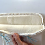 Nastrina Double Bow Laptop Sleeve - inside soft lining in White