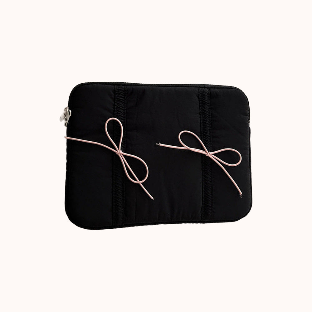 Nastrina Double Bow Laptop Sleeve - Black