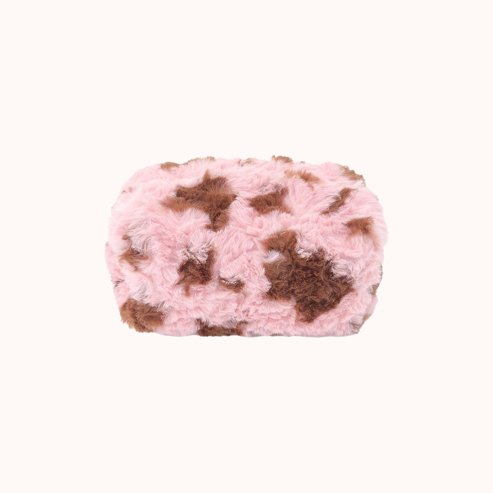 Nuagelle Plush Long-Pile Beauty Bag - Pink