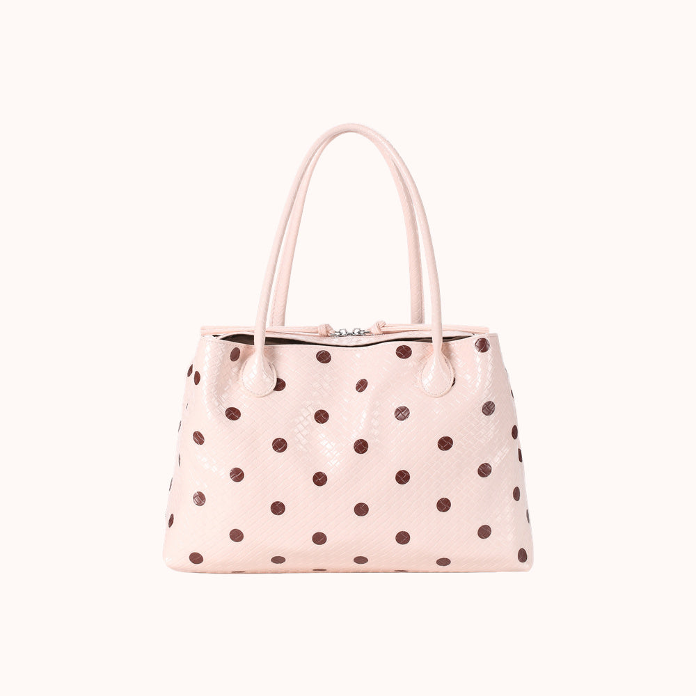 Pralinette Polka Dot Vegan Leather Shoulder Bag - Pink