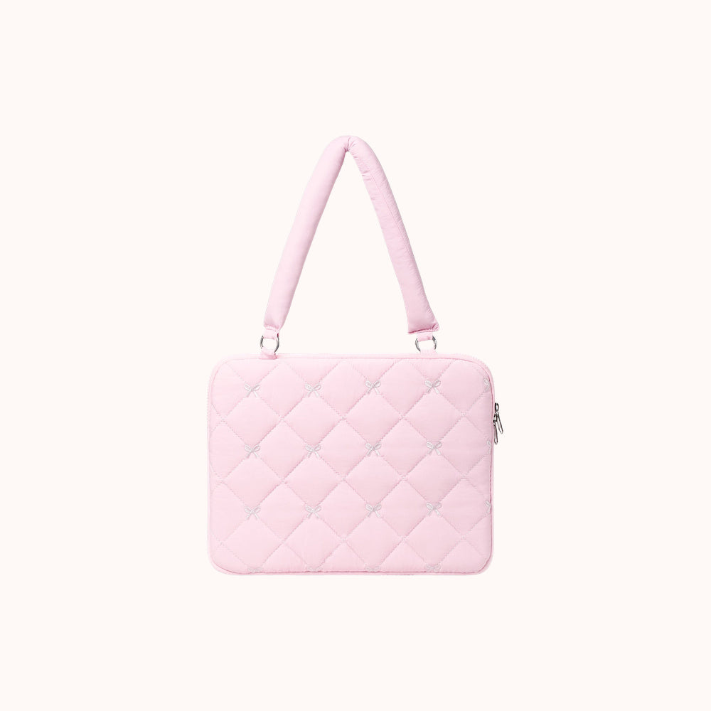 Souffléa Puffy Quilted Laptop Sleeve - Pink