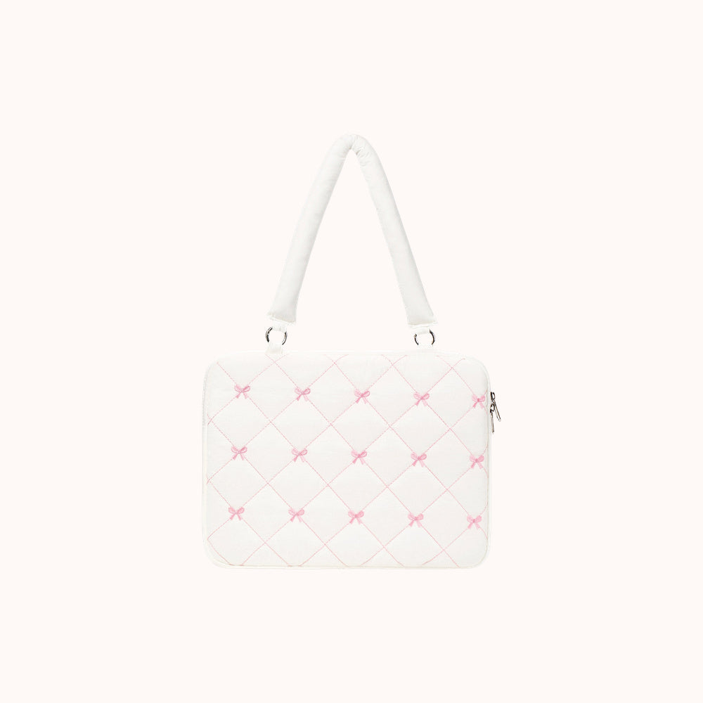 Souffléa Puffy Quilted Laptop Sleeve - White