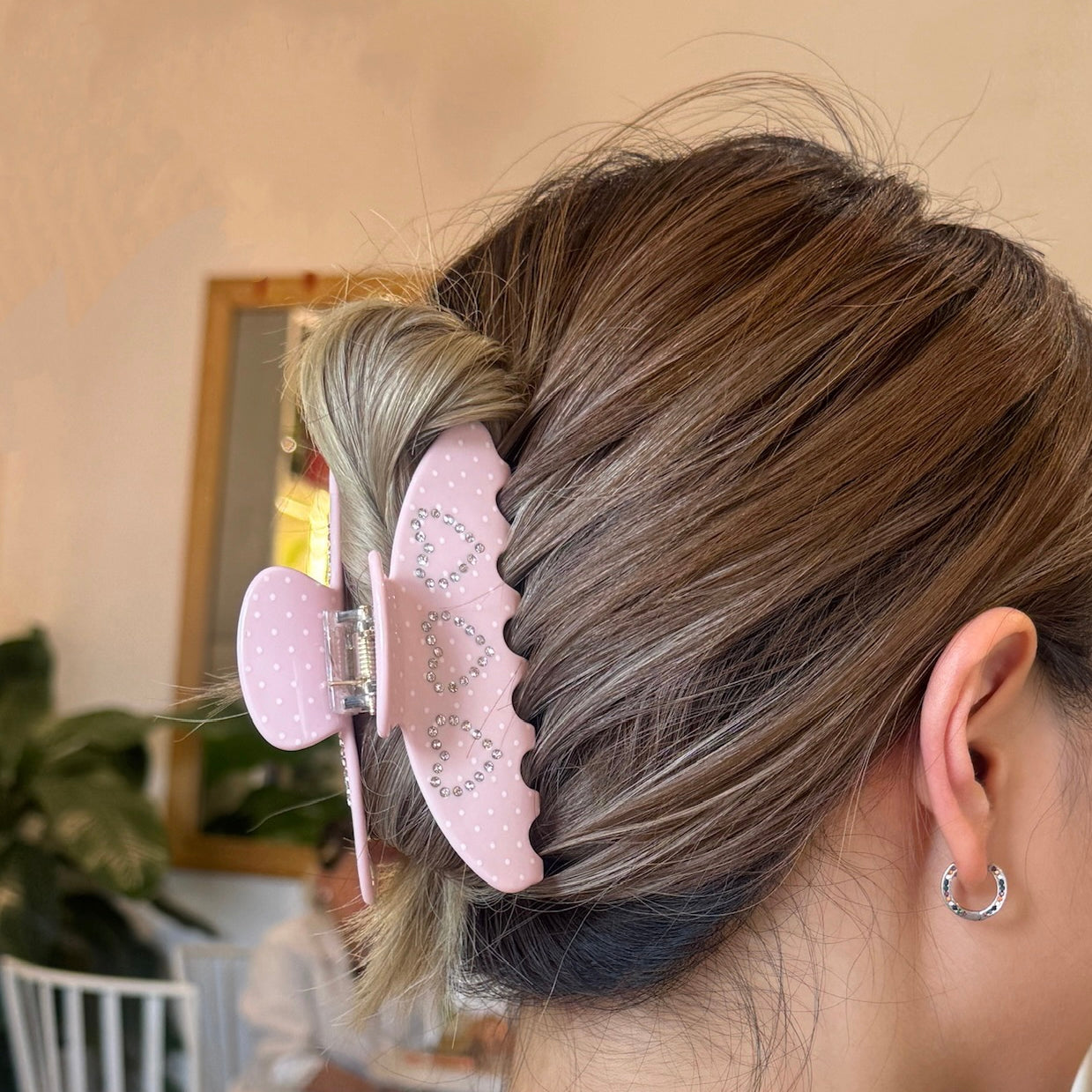 Strassina Polka Dot Rhinestone Hair Claw Clip Secondary image