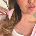 Strassina Polka Dot Rhinestone Hair Claw Clip - clipped in loose wavy hair