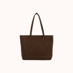 Tartinette Lace-Trim Plaid Tote Bag - Cocoa Plaid - back view