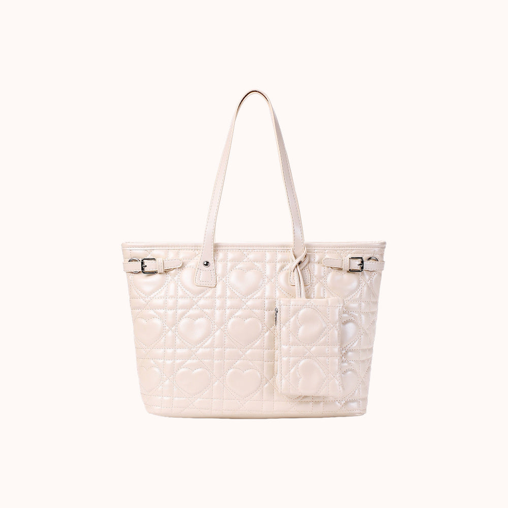 Tendréa Heart Quilted Shoulder Bag - Blush Pink